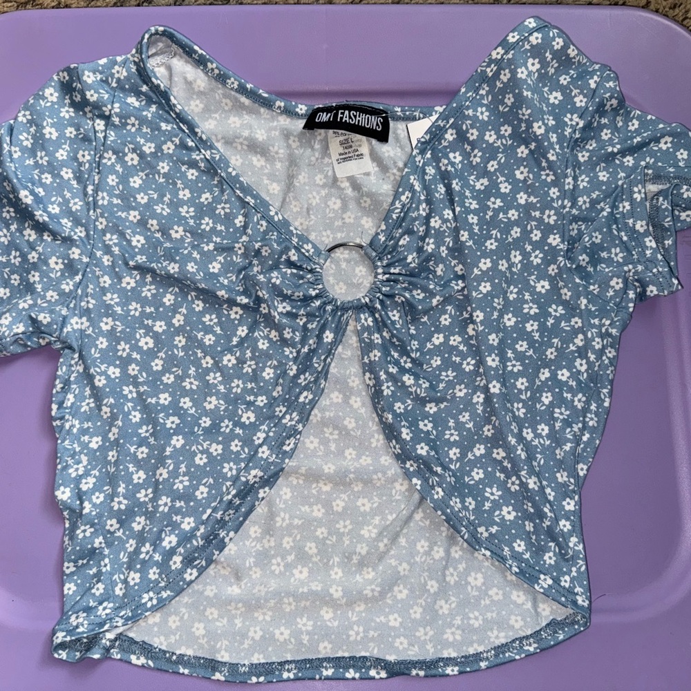 Blue Floral Top